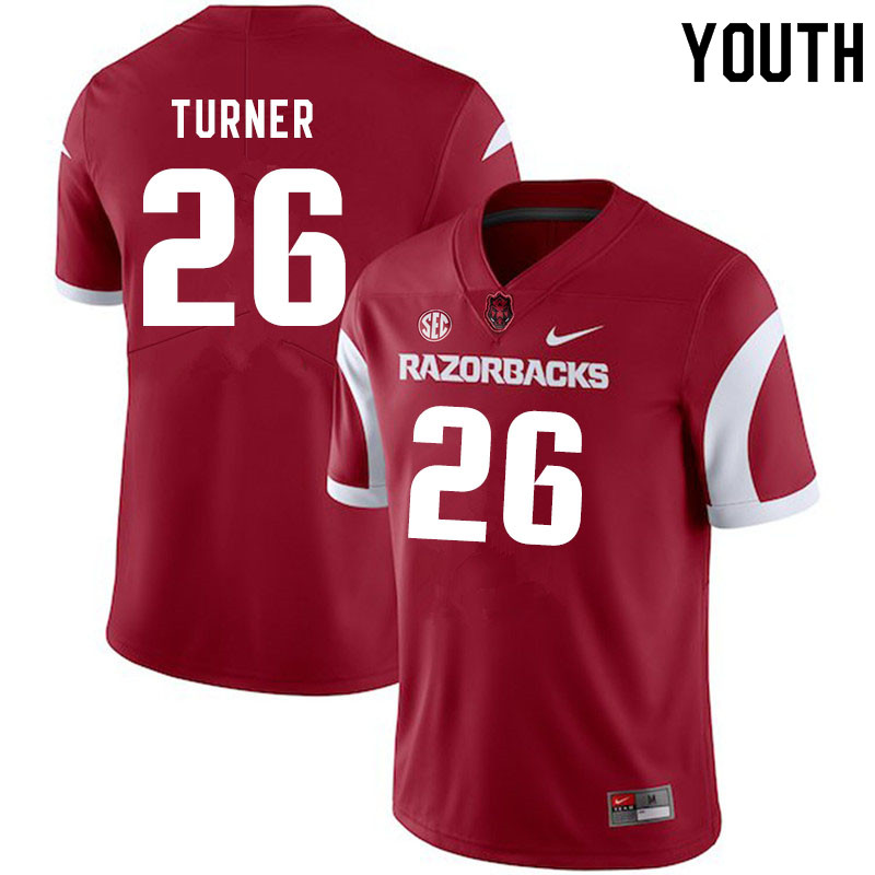 Youth #26 Reid Turner Arkansas Razorbacks College Football Jerseys Sale-Cardinal